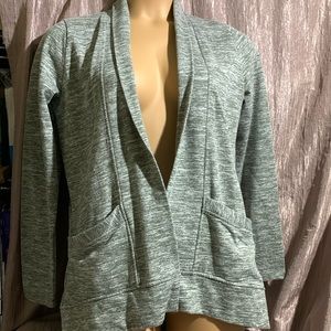 Maurices Top Sweater Cardigan L Gray Green Stretchy Long Sleeve Cotton Polyester